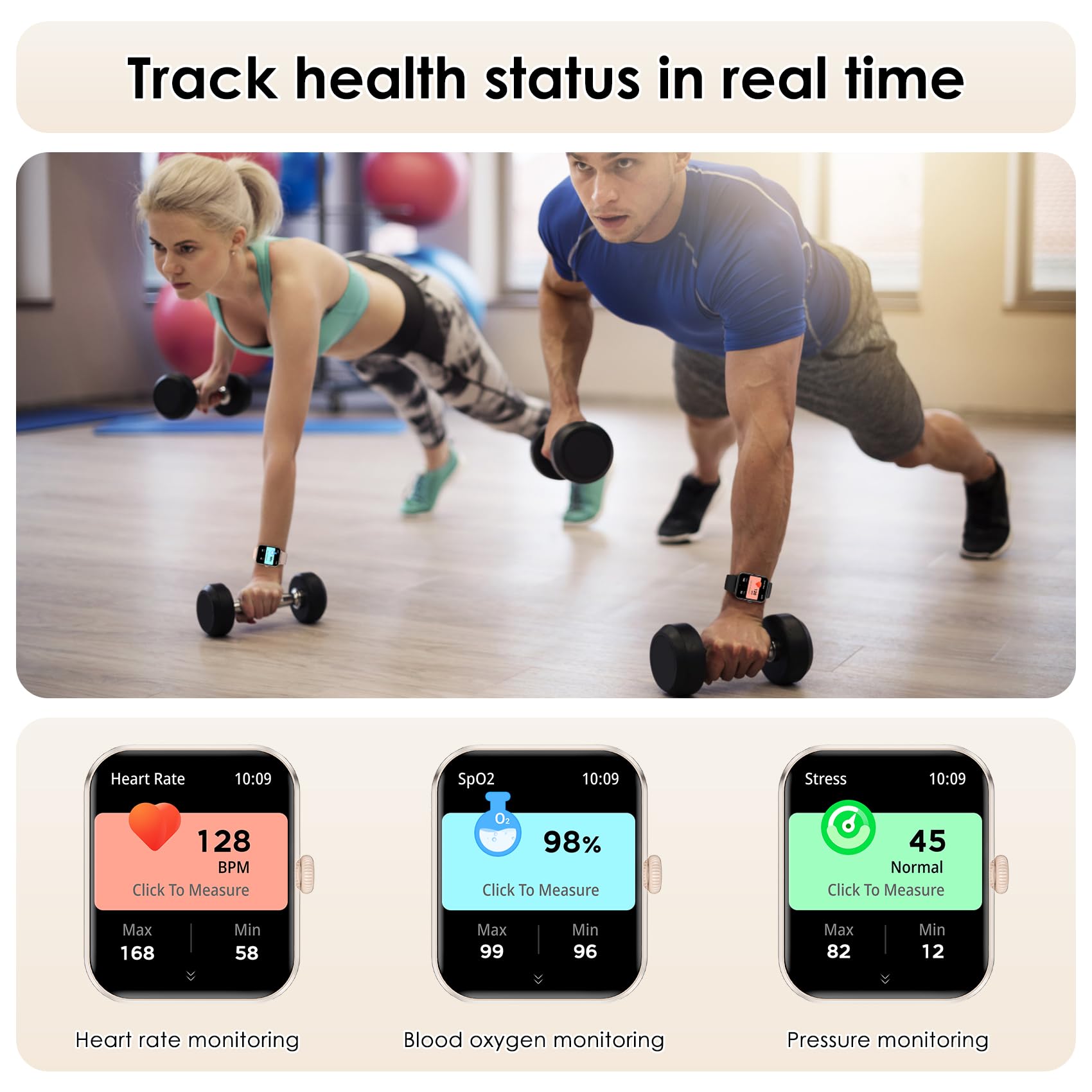 Iowodo Smart Watch(Answer/Make Call), 1.85'' Smart Watches For Women, 100+ Sport Modes, Pedometer, Ip68 Waterproof Fitness Track